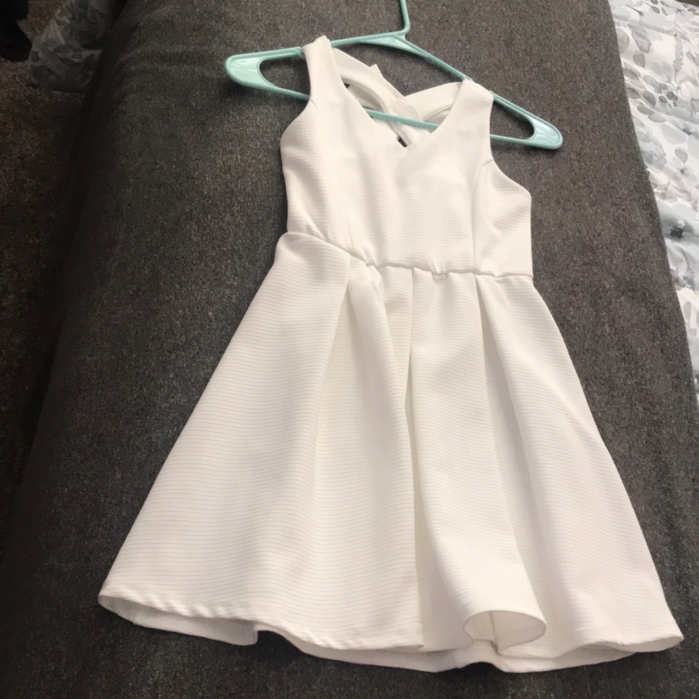 Girls White Dress knee length size 8